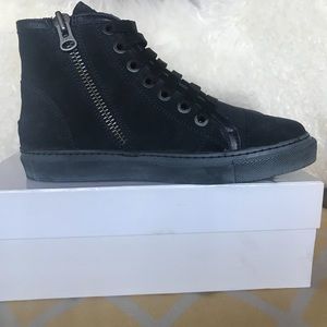 Anine Bing Blue Suede High Top Sneaker
